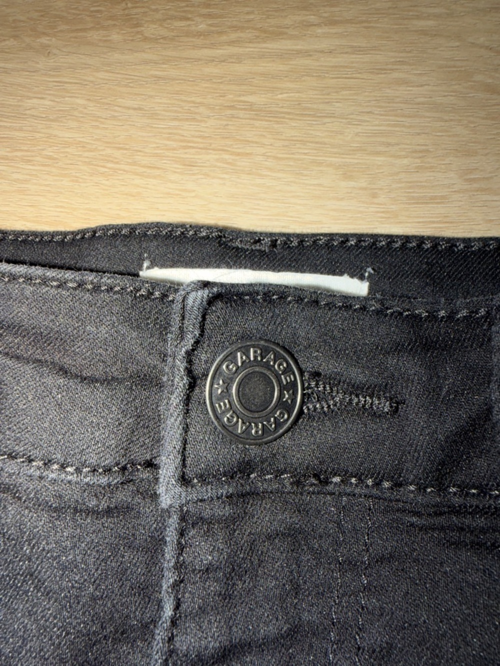 Garage Black Denim Mini Skirt with Raw Hem size xsmall - Picture 4 of 6